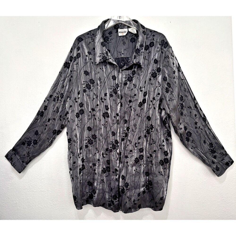 Bentley Womens Button Up Size 20W Vintage Whimsigoth Witchy Forest Fairy Dark